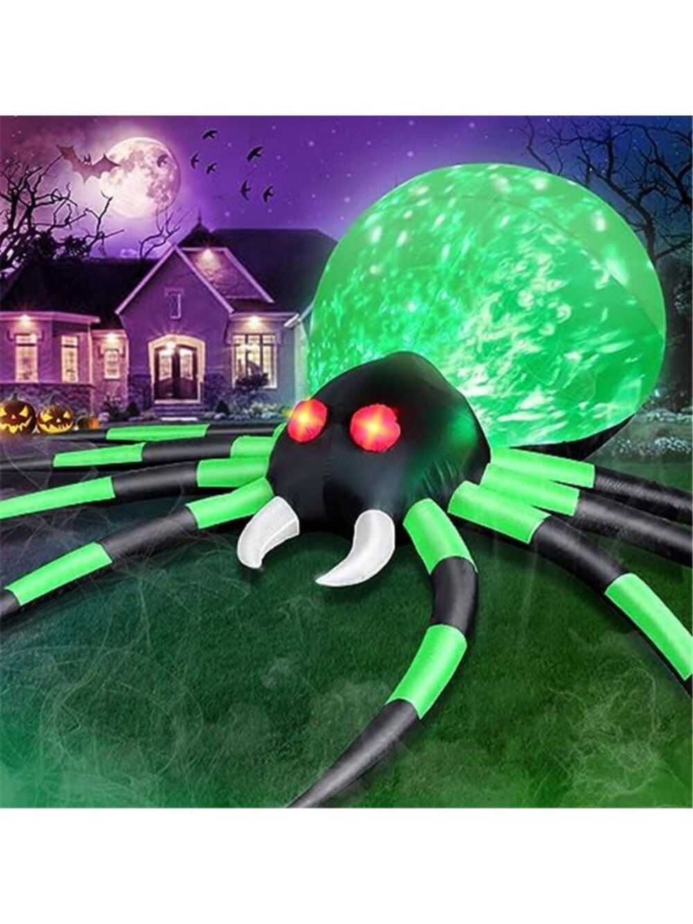12 FT Halloween Inflatables Spider Outdoor Decorations, Giant Blow Up Spider